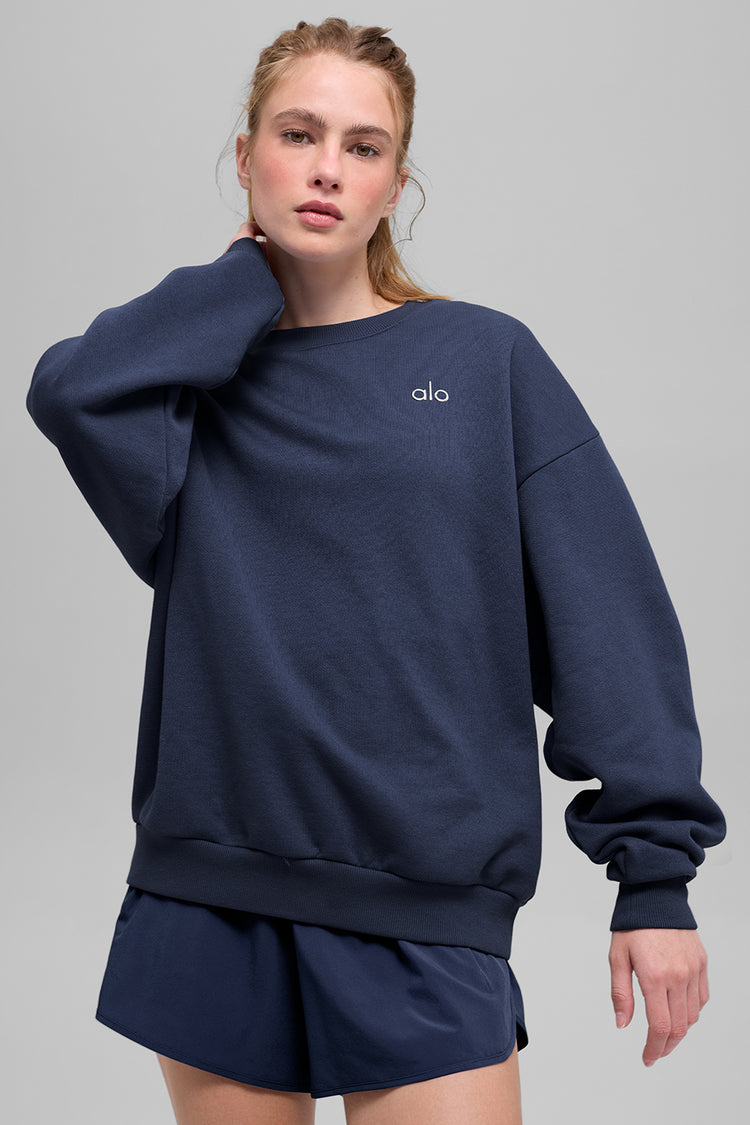 Alo Yoga Accolade Crew Neck Navy
