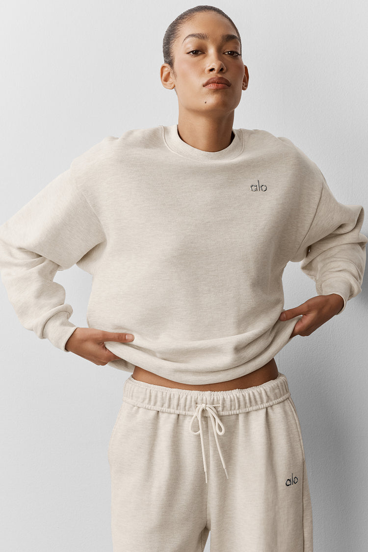 Alo Yoga Accolade Crew Neck Oatmeal